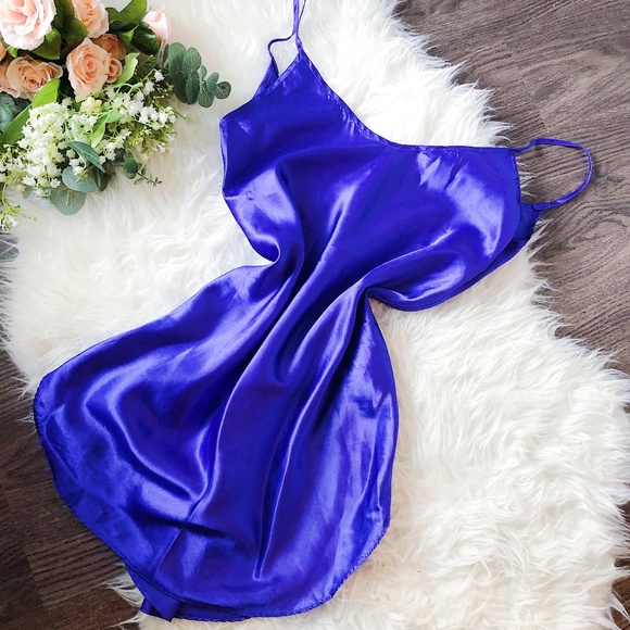 Vintage Other - VINTAGE SATIN PURPLE SLIP DRESS